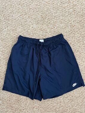 Nike Navy Blue Athletic Shorts with Drawstring